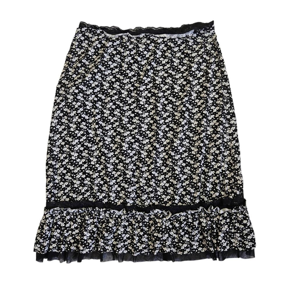 Euro Floral Skirt Knee Length Dark Fairy - Size Medium - Picture 2 of 6